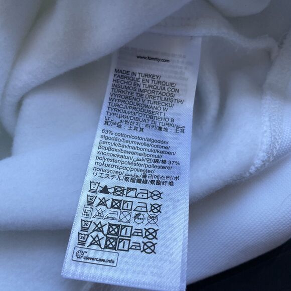 TOMMY HILFIGER MOCKNECK MONOTYPE ARCHIVE FIT SWEATSHIRT WHITE SZ XS - Picture 9 of 15